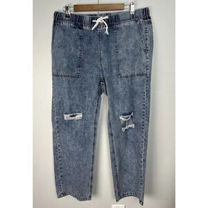NWT Belinda Distressed Straight Ankle Jeans Size XL Drawstring Pockets Women’s